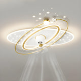 Elegant Fantasy Galaxy Ring Ceiling Fan with LED Light Image - 15