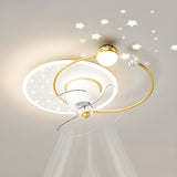 Elegant Fantasy Galaxy Ring Ceiling Fan with LED Light Image - 3