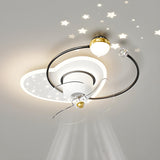 Elegant Fantasy Galaxy Ring Ceiling Fan with LED Light Image - 5