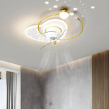 Elegant Fantasy Galaxy Ring Ceiling Fan with LED Light Image - 8