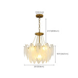 Elegant Feather White Glass Chandelier for Living Room #size