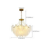 Elegant Feather White Glass Chandelier for Living Room Image - 15