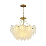 Elegant Feather White Glass Chandelier for Living Room Image - 5