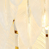 Elegant Feather White Glass Chandelier for Living Room Image - 6