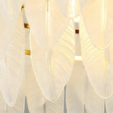 Elegant Feather White Glass Chandelier for Living Room Image - 8