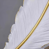 Elegant Feather White Metal LED Wall Sconce Image - 10