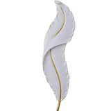 Elegant Feather White Metal LED Wall Sconce Image - 5