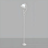 Elegant Floral and Green Metal Stand Floor Lamp Image - 2