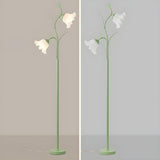 Elegant Floral and Green Metal Stand Floor Lamp Image - 20