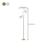 Elegant Floral and Green Metal Stand Floor Lamp #size