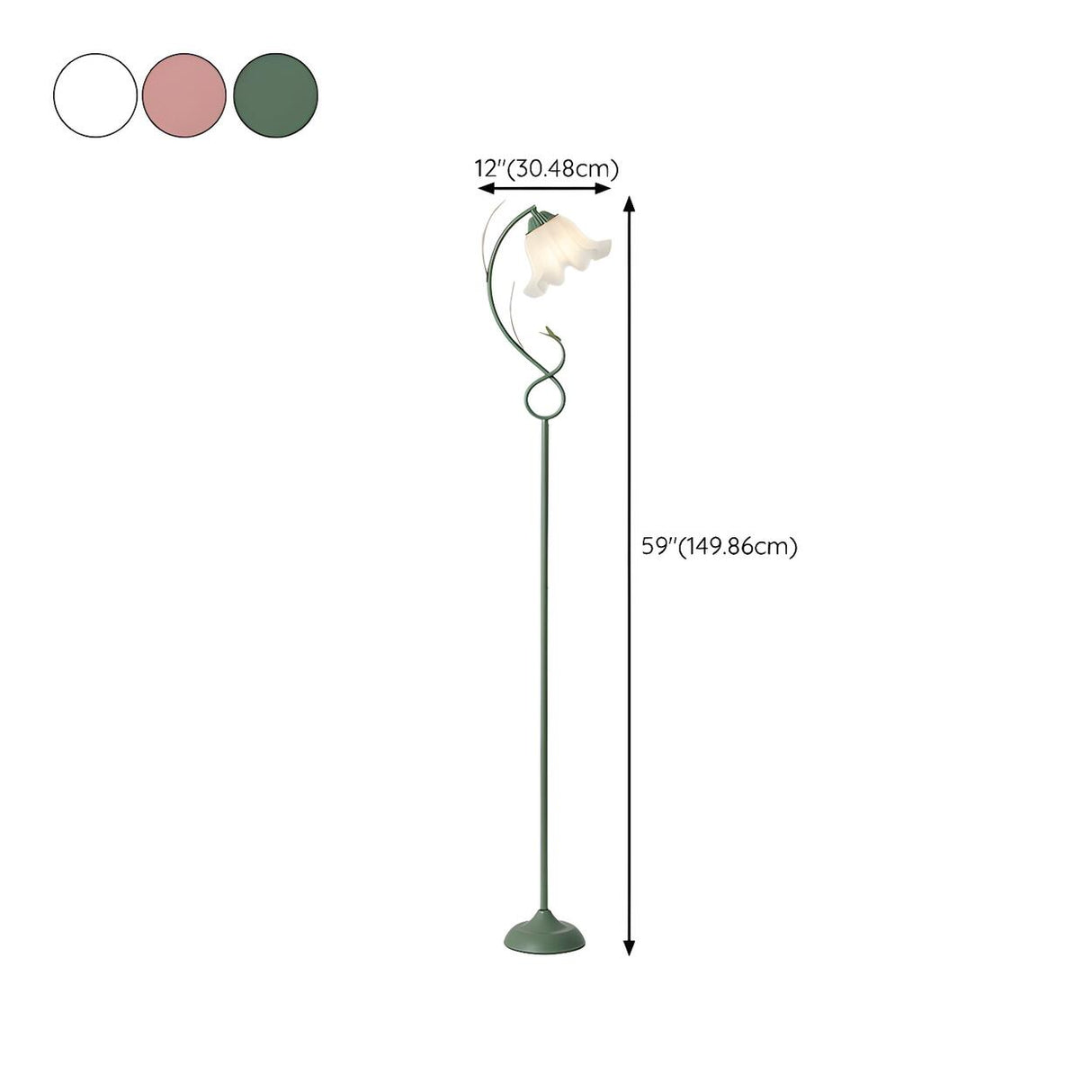 Elegant Floral and Green Metal Stand Floor Lamp Image - 28