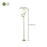 Elegant Floral and Green Metal Stand Floor Lamp Image - 29