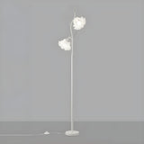 Elegant Floral and Green Metal Stand Floor Lamp Image - 9