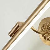 Elegant Floral Base Gold Tubular LED Vanity Light Image - 8