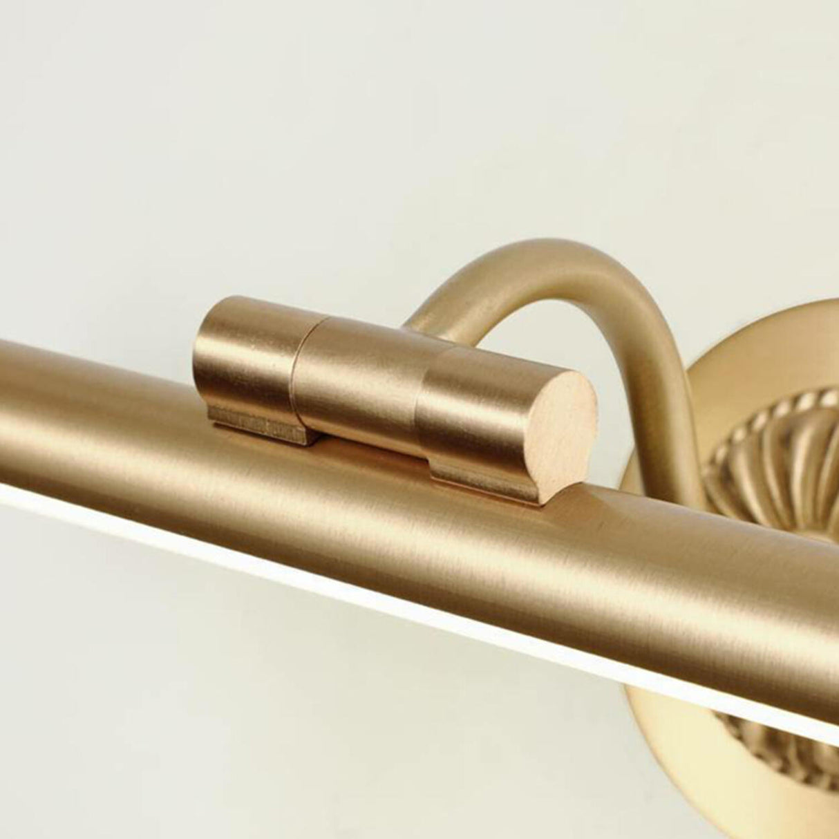 Elegant Floral Base Gold Tubular LED Vanity Light Image - 9