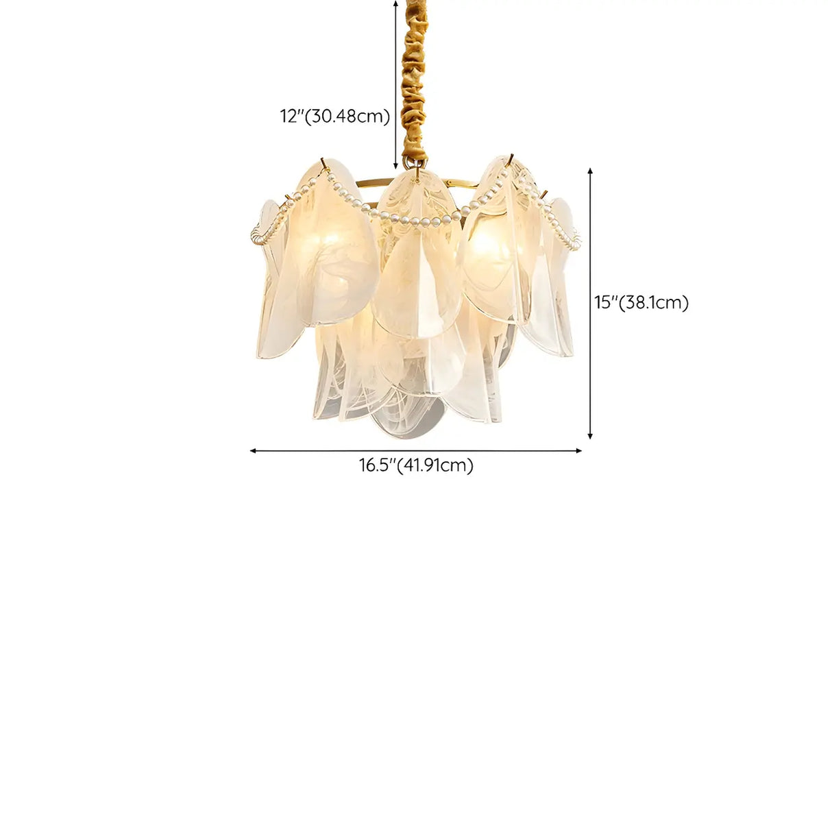 Elegant Floral Clear Glass Pendant Light Chandelier 