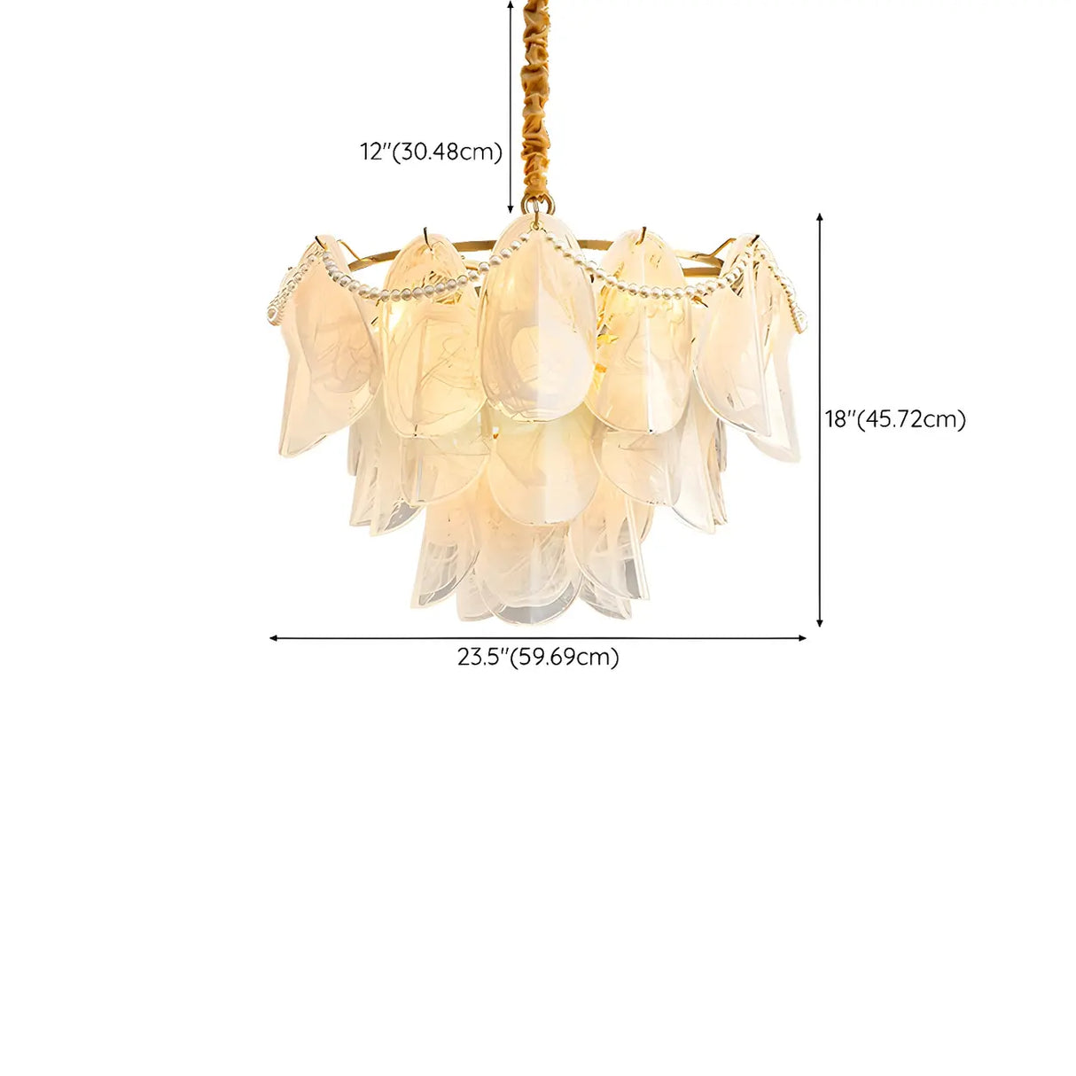 Elegant Floral Clear Glass Pendant Light Chandelier Image - 14