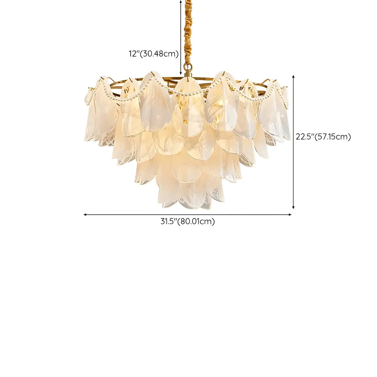 Elegant Floral Clear Glass Pendant Light Chandelier Image - 15