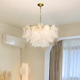 Elegant Floral Clear Glass Pendant Light Chandelier Image - 2