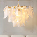 Elegant Floral Clear Glass Pendant Light Chandelier Image - 3