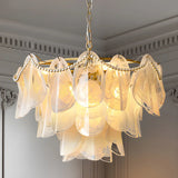 Elegant Floral Clear Glass Pendant Light Chandelier Image - 4