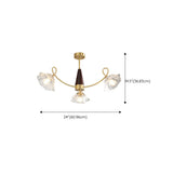 Elegant Floral Clear Glass Semi-Flush Mount Lamp 8-Lamp #size