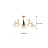 Elegant Floral Clear Glass Semi-Flush Mount Lamp 8-Lamp Image - 14