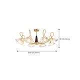 Elegant Floral Clear Glass Semi-Flush Mount Lamp 8-Lamp Image - 16