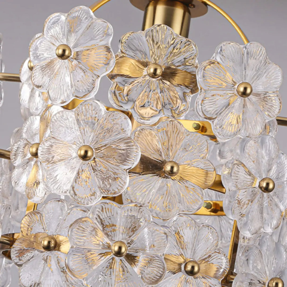 Elegant Floral Cylinder Clear Glass Pendant Light Bedroom Image - 10