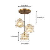 Elegant Floral Cylinder Clear Glass Pendant Light Bedroom Image - 15