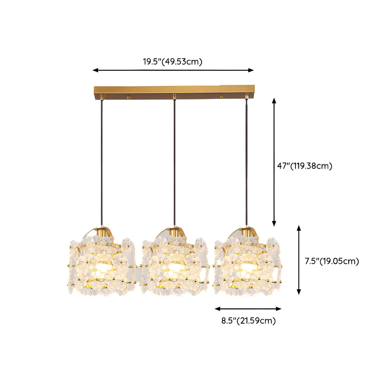 Elegant Floral Cylinder Clear Glass Pendant Light Bedroom Image - 16