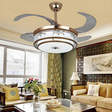 Elegant Floral Drum LED Modern Ceiling Fan with Light Image - 11