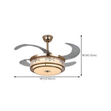 Elegant Floral Drum LED Modern Ceiling Fan with Light Image - 14