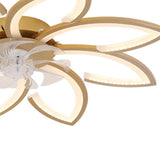 Elegant Floral Flush Mount Ceiling Fan with Light Image - 14