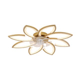 Elegant Floral Flush Mount Ceiling Fan with Light Image - 5