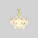 French Luxury Shell Tiered Glass Living Room Chandelier Image - 5