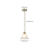 Elegant Floral Glass Pendant Light Adjustable Height #size