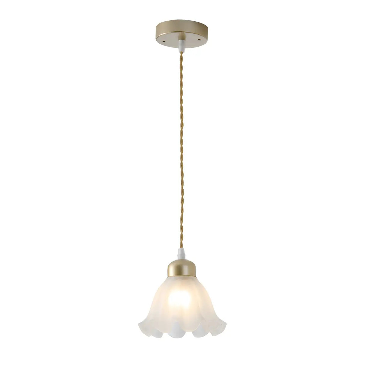 Elegant Floral Glass Pendant Light Adjustable Height Image - 5