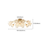 Elegant Floral Glass Semi-Flush Mount Light 12-Light Image - 16