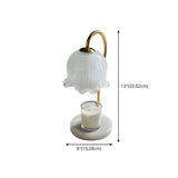 Elegant Floral Glass Shade Candle Melt Decor Table Lamp #size