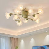 Elegant Floral Modern Organic Ceiling Fan with Light Image - 1