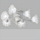 Elegant Floral Modern Organic Ceiling Fan with Light Image - 20