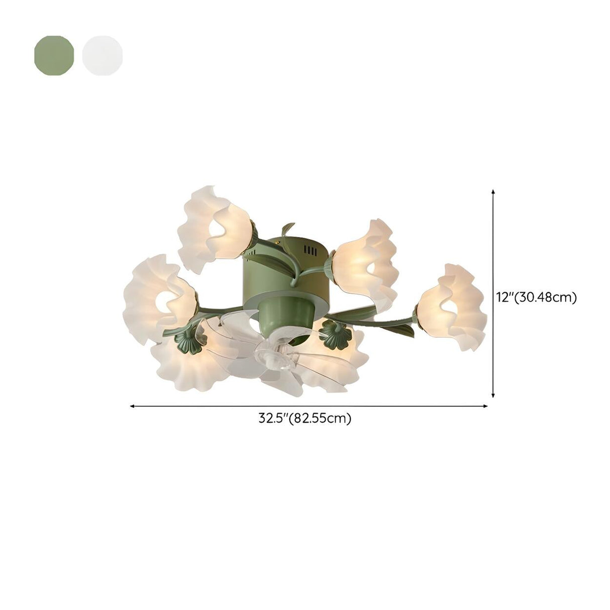 Elegant Floral Modern Organic Ceiling Fan with Light Image - 23