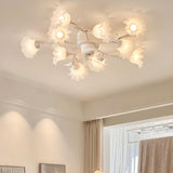 Elegant Floral Modern Organic Ceiling Fan with Light Image - 7