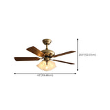 Elegant Floral Wood Blades Chandelier Fan with Lights Image - 14