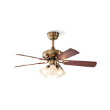 Elegant Floral Wood Blades Chandelier Fan with Lights Image - 5