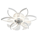 Elegant Flower Clear Blade Ceiling Fan with LED Light Image - 10