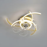 Elegant Flower Clear Blade Ceiling Fan with LED Light Image - 11