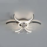 Elegant Flower Clear Blade Ceiling Fan with LED Light Image - 13