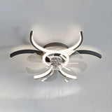 Elegant Flower Clear Blade Ceiling Fan with LED Light Image - 17